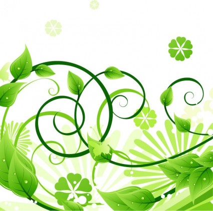 ภาพเวกเตอร์ลายดอกไม้สีเขียว