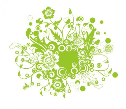 Seni Ilustrasi vektor bunga hijau