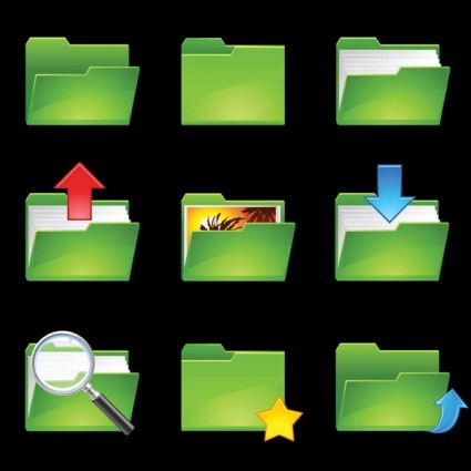 Green Folder Icon Vector