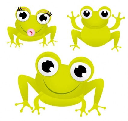 ếch màu xanh lá cây với đôi mắt to vector