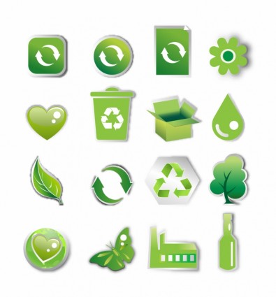 ícone verde conjunto