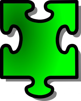 ภาพตัดปะของชิ้นส่วนจิ๊กซอว์สีเขียว