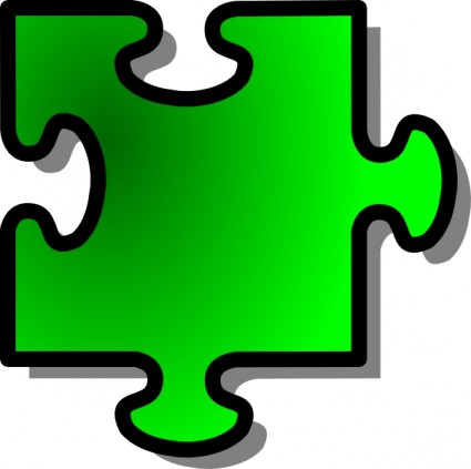 hijau jigsaw sepotong clip art