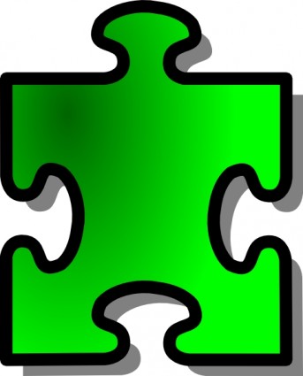 arte de grampo de peça do puzzle verde