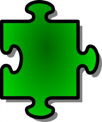 arte de grampo de peça do puzzle verde