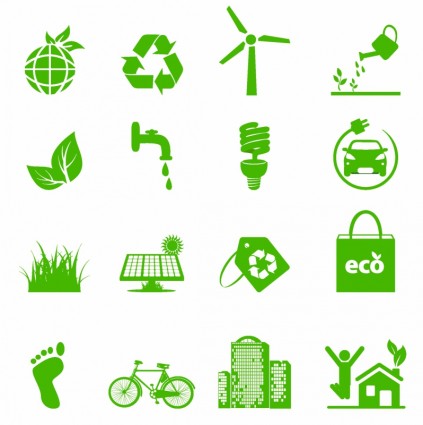 ikon lingkungan hidup hijau