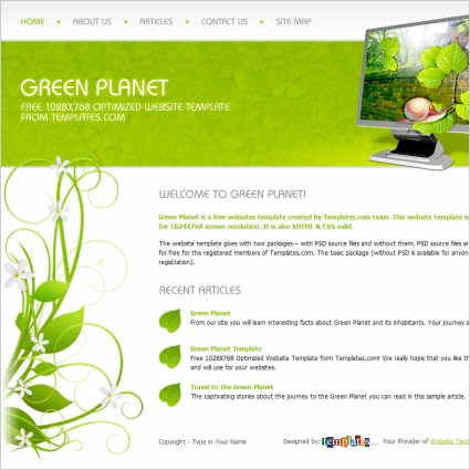 Zielona planeta szablon