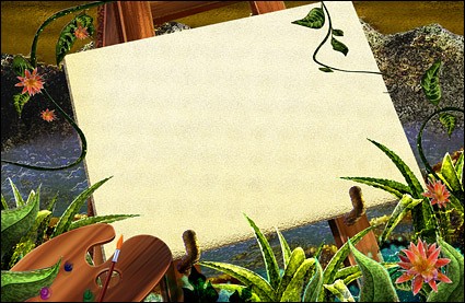绿藤植物画板