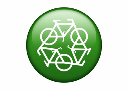 símbolo verde de reciclaje
