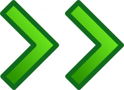 Green Right Double Arrows Set Clip Art