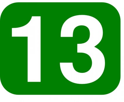 vert rectangle arrondi avec numéro clipart