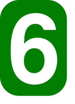 retângulo arredondado verde com número clip-art