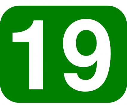 vert rectangle arrondi avec numéro clipart