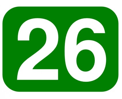 Green Rounded Rectangle With Number Clip Art