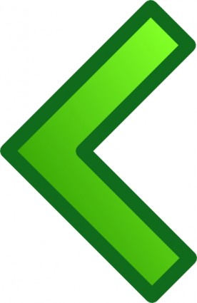 녹색 단일 왼쪽된 화살표 클립 아트 설정
