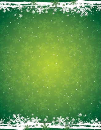 kepingan salju hijau latar belakang vektor