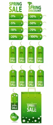 vetor de marca de venda de etiqueta verde Primavera