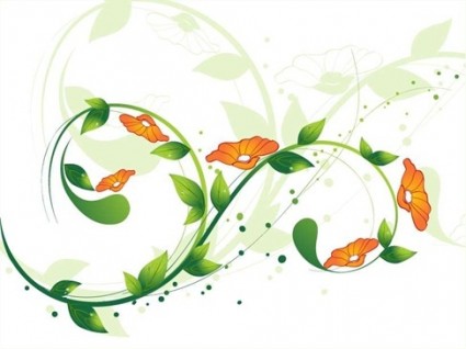 illustrazione vettoriale floreale verde ricciolo