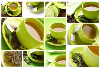 Grüner Tee Thema hoch Bild