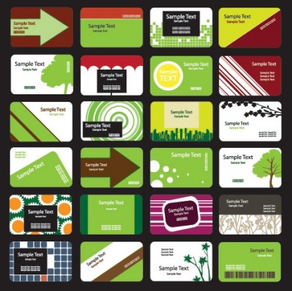 Green Theme Card Template Vector