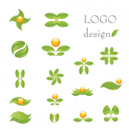グリーン テーマのロゴのテンプレート ベクトル