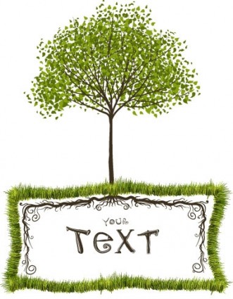 Green Trees Vector Text Box