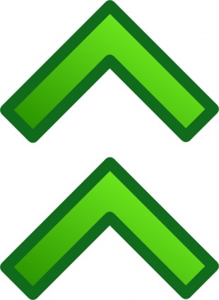 綠色向上雙箭頭設置的剪貼畫