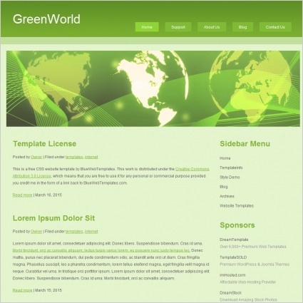 緑の世界のテンプレート