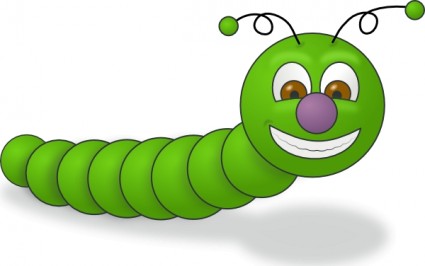 clip art de gusano verde