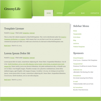 greeny kehidupan template