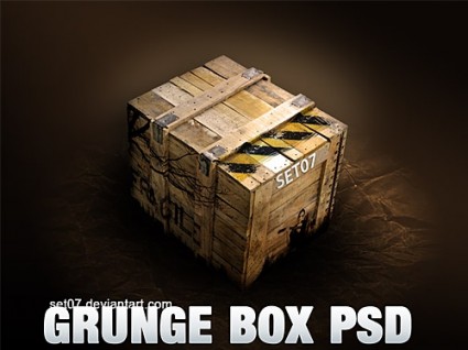 Grunge caja psd