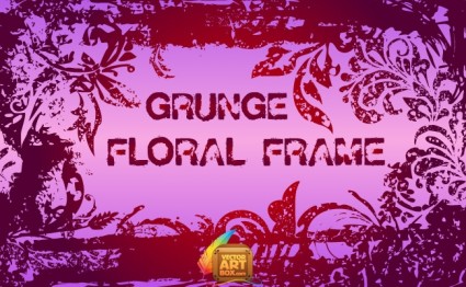 cadre floral grunge