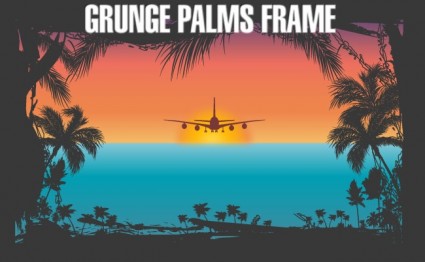 Grunge Palms Frame