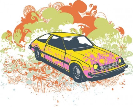 Grunge retro Auto-Vektor-illustration