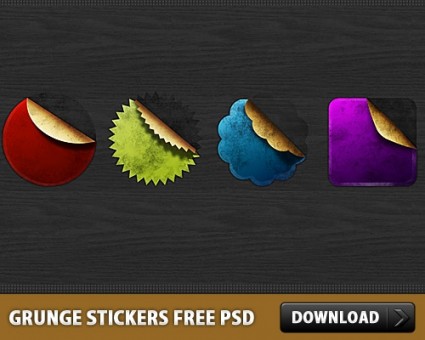 Grunge stickers miễn phí psd