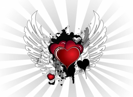 corazones de San Valentín de Grunge