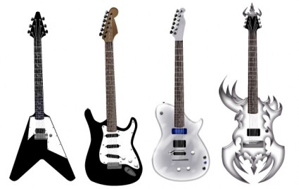 guitar vector miễn phí gói hình dạng khác nhau