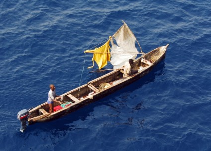 pêcheurs de bateau du golfe de Guinée