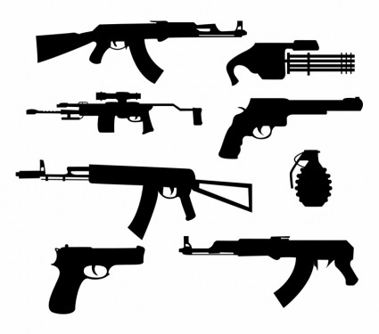 coleção de silhueta de armas
