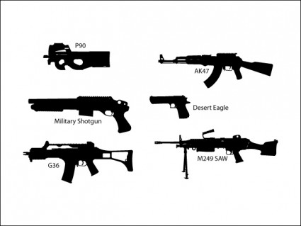 silhouettes de pistolet