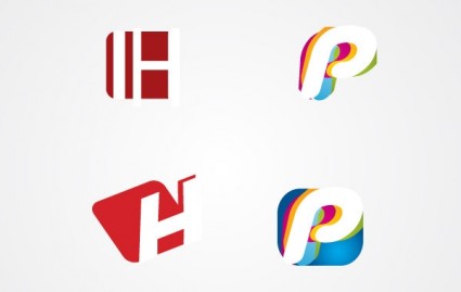 h 和 p 字母 logo 包