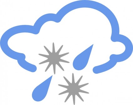 冰雹和雨天氣符號剪貼畫