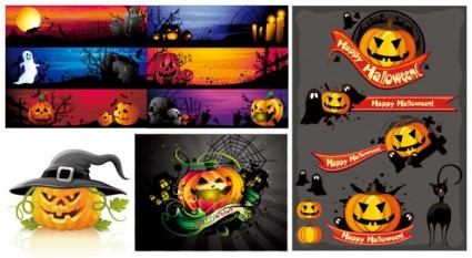 imágenes de dibujos animados de Halloween vector