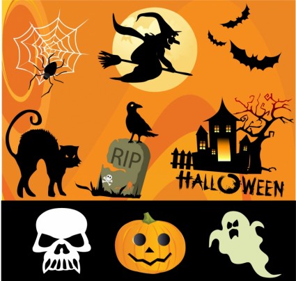 elementos de design de Halloween