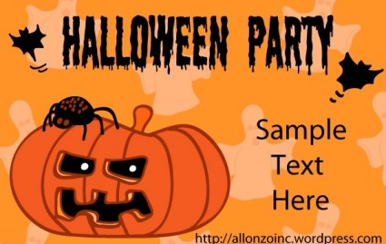 carte d'invitation fête Halloween