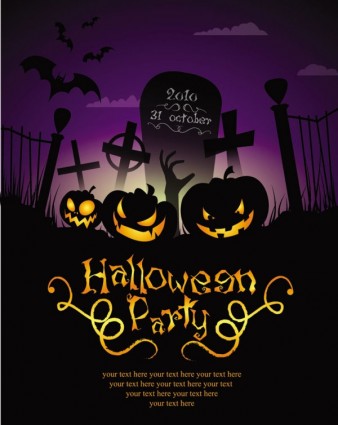 poster di Halloween bello sfondo vettoriale