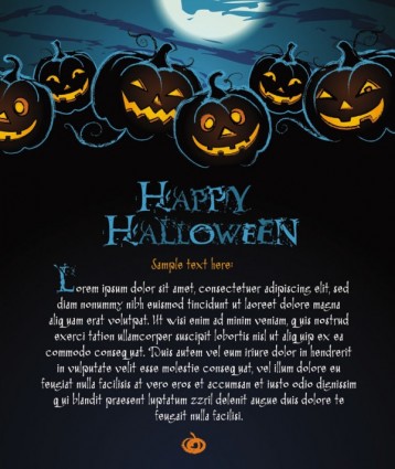 Halloween Poster indah latar belakang vektor