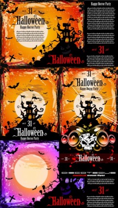 Хэллоуин плакаты штраф вектор