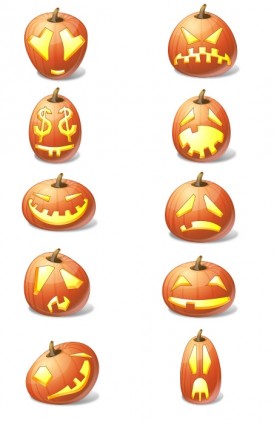 Halloween Kürbis Emoticons Icons pack