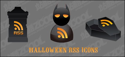 Halloween rss ikona vector materiał